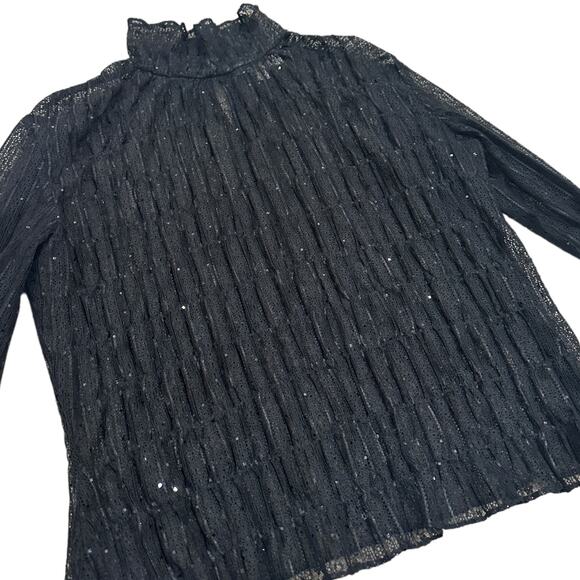 Vintage St. John Evening Lace Mock Neck Blouse - Picture 4 of 8